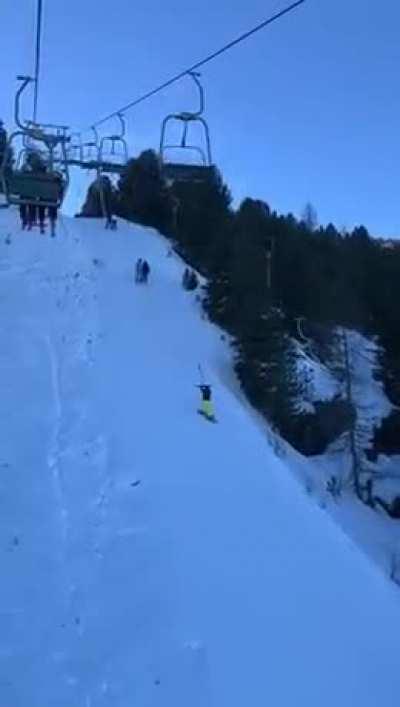 Ski-lift fail