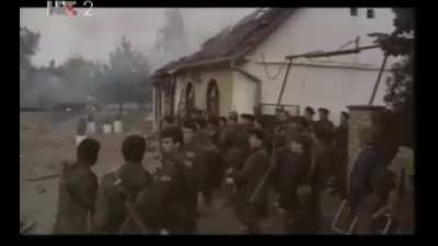 Battle of Vukovar/Osijek (Croatian War of Independence, Aug. - Nov. 1991) clip.