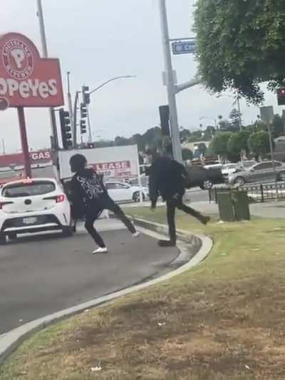 Goths settle beef outside Popeyes