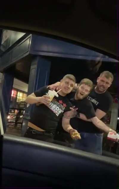 Bros returning husband from guys night out