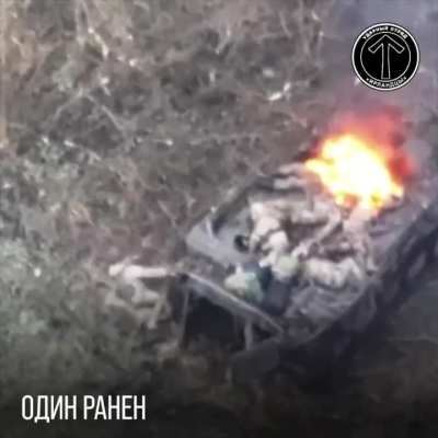 Ukrainian MT-LB ambushed in Olgovka forest, FPV drones and small armed are used, Kursk Oblast 