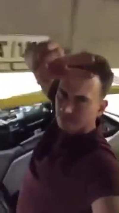 standing in a convertible