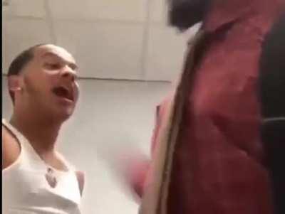 Live streamer tries to block elderly man from using the sink