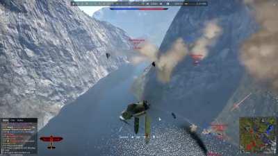 Mach 0.8 in a biplane after getting shot down