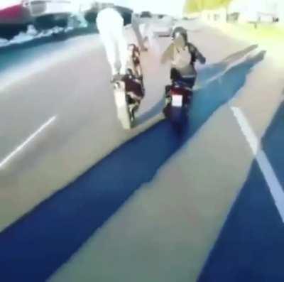 Idiot on a bike with his ass up