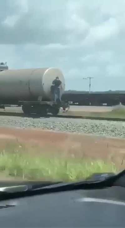 Man loves the train