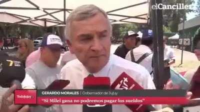 Gerardo Morales: “Si gana Milei no vamos a poder pagar los sueldos de enero, febrero, marzo y abril” En Jujuy, con 60% de empleados públicos esto se transforma en una extorsión política a favor de Massa.