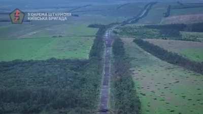 The first video showing the use of a ground drone attack by the fighters of the 5th Separate Assault Brigade against Russian positions.