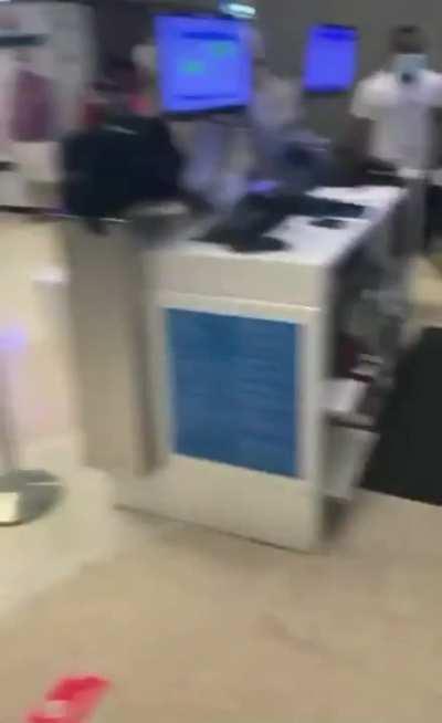 Flight got delayes so they attacked the airline workers