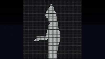 Bad Apple played on patterned banners