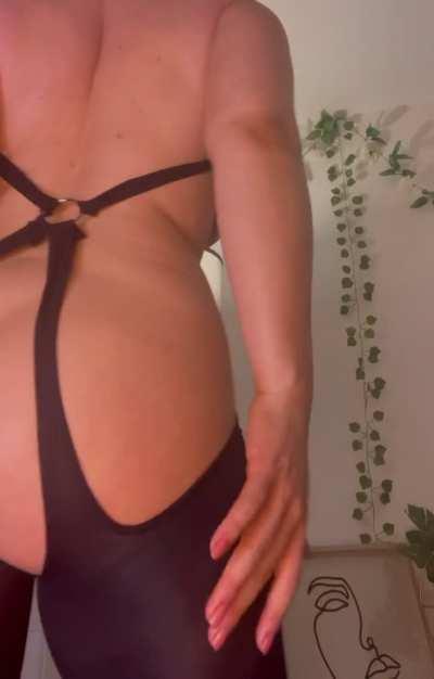 I wore this outfit all day when I was at home yesterday + I felt *SO* slutty. I enjoy being naked but sometimes I love lingerie that leaves my holes and tits exposed and ready for a licking, fingering + fucking. Which hole would you have pumped full of cu