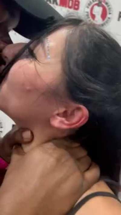 Black man chokes porn star at convention as she asks for it 