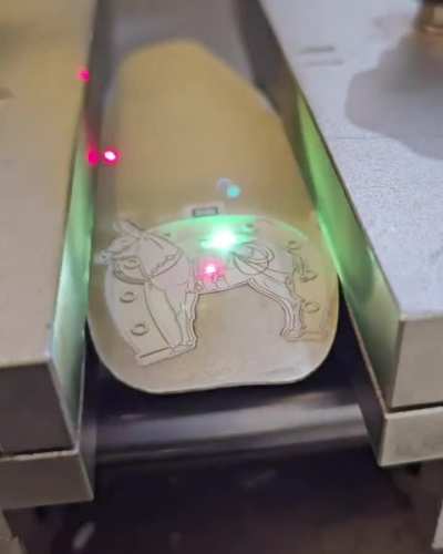 Laser etching & cutting a pendant