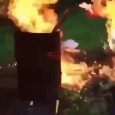 Pouring gasoline on a fire.