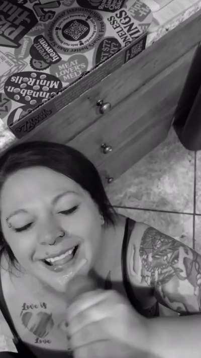 Can I make you cum all over my face like he does?