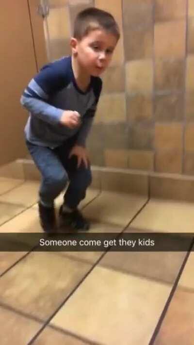 A visitor in the stall