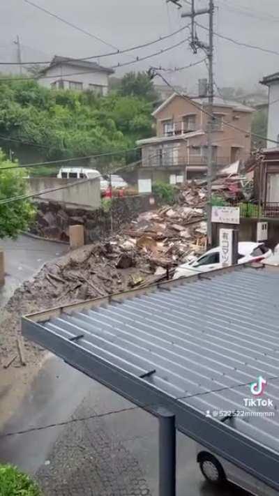 Mudslide hit Japan today.