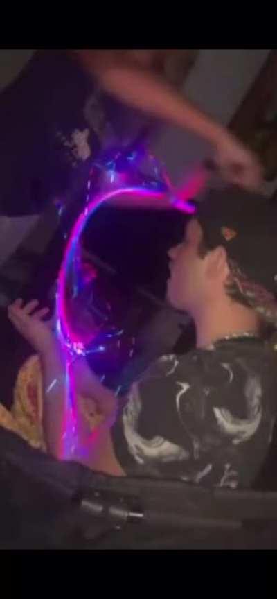 Man is having a blast... figuratively! 🚀