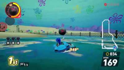 Sonic Racing CrossWorlds Bikini Bottom Course Gameplay