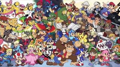 EVERY Super Smash Bros Ultimate Character drawn in a style inspired by Cuphead/ Rubberhose/ 1930’s Cartoons!! Everyone is Here!!