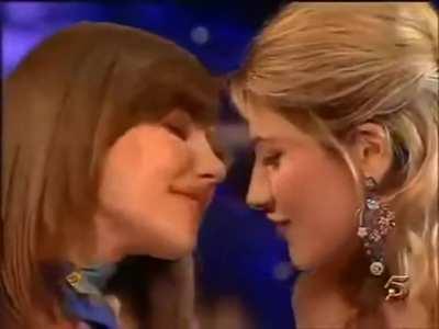 Celia Blanco Kiss Cute Girl Live On Spanish Tv