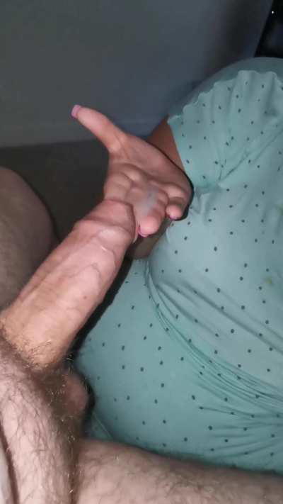 Love teasing his thick cock for two big loads 🤤