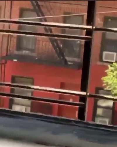 This why you don’t fight on fire escapes