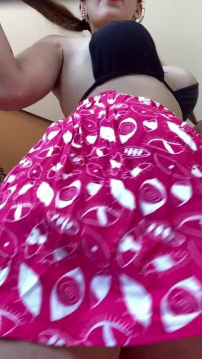 I don't wear a thong so you can eat my pussy at any time