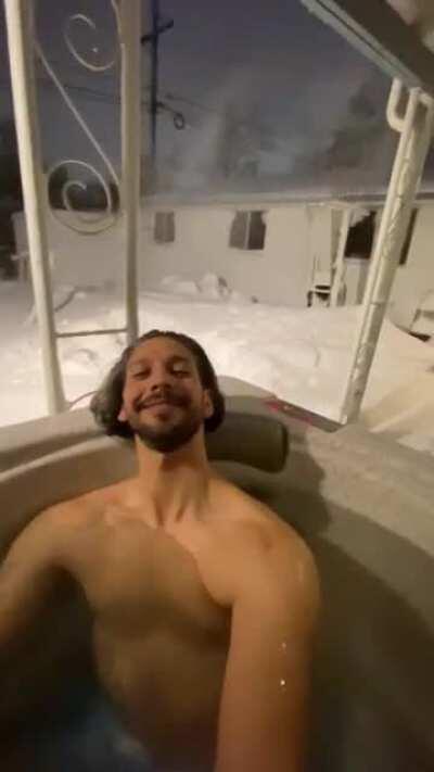 just chillin in a hot tub