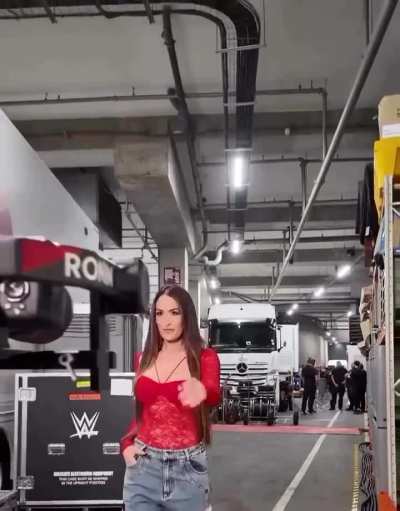 Nikki arriving at Clash in Paris 8-25