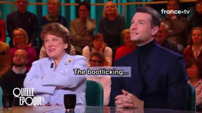 France’s far-right leader Jordan Bardella getting openly clowned for Trump bootlicking on national TV