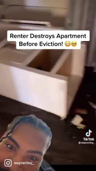 Renter destroyed his apartment before eviction
