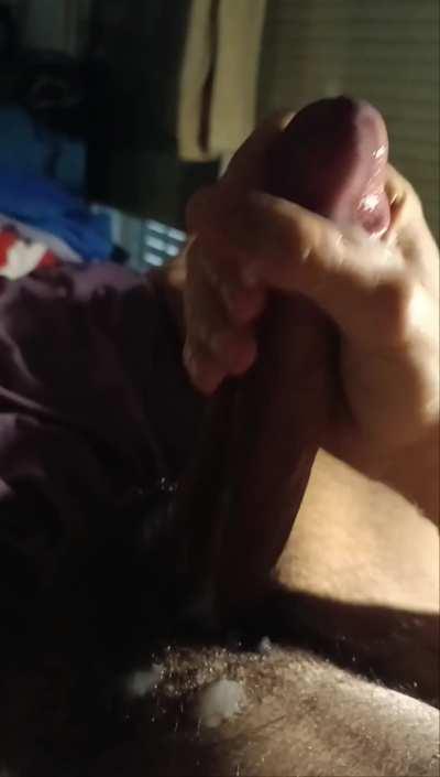 Look how my cock throbs while unloading all those ropes of cum