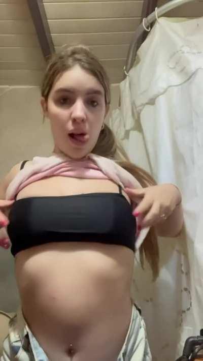 I just couldn't resist getting my tits out... wish you were here with me