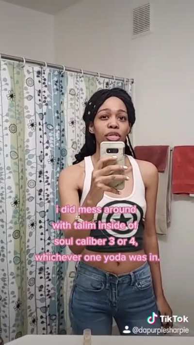 sharpie doesn't usually play soul calibur, but when she does, she does it right