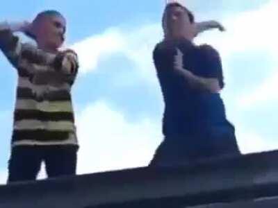 Falling through the parasol