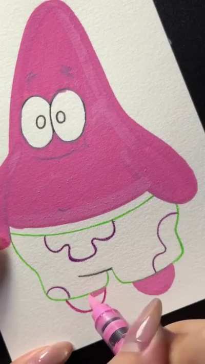Patrick Star Being Colored ✍️ 🙂‍↕️