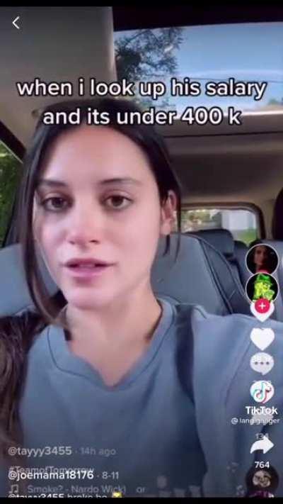 Personally 400k/year is a lot. so cringe woman, Chad man!