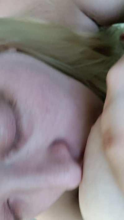 Sucking on my friend big round boobies