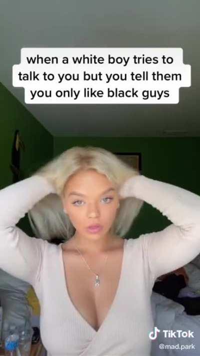 BACK OFF, This Blonde Beauty Only Likes Black Guys!