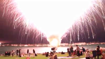 Fireworks show in San Diego where a computer glitch caused the entire 18 minute show to go off in 25 seconds...and this is how the crowd reacted to it.