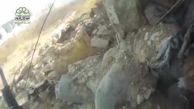 Compilation of the Ahrar al-Sham assault on the regime vehicle base in Eastern Damascus. 14-16th November, 2017