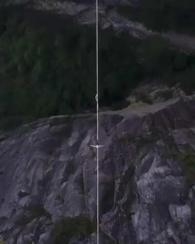 Walking 210 feet across a line without a harness in Squamish, British Columbia.