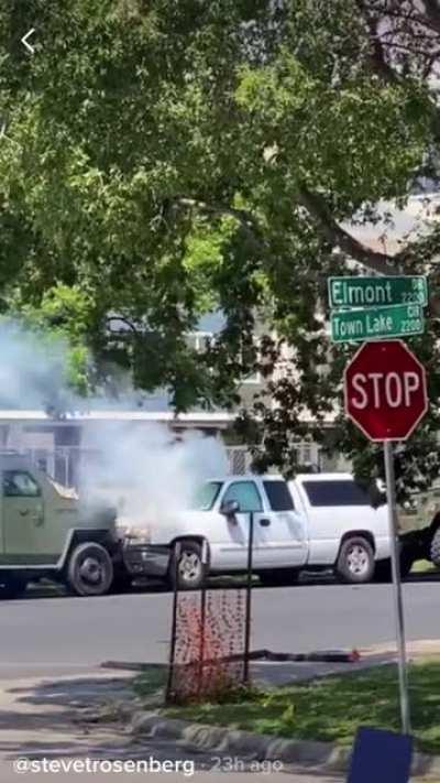 Austin man gets teargassed and takes multiple direct hits from a sandbag gun before being arrested