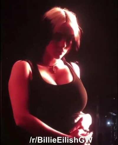 Putting her massive tits on display