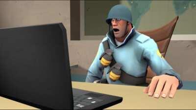 tf2 soldier loses his shit