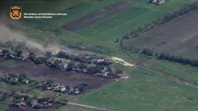 Ukrainian 45th Separate Artillery Brigade targeting Russian positions