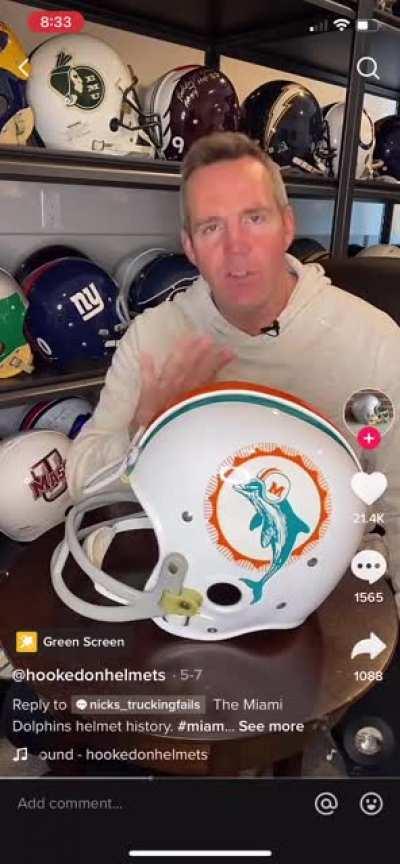Interesting history of the Dolphins helmet by @hookedonhelmets