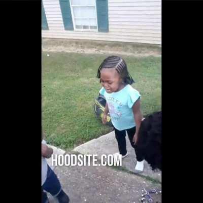 Father had this little girl's hair done by another woman. Mother cuts off hair as a result.