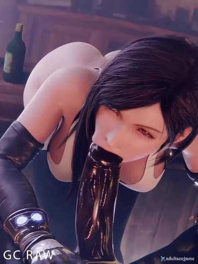 Tifa Lockhart oral creampie & Footjob (GC RAW) [Final Fantasy]